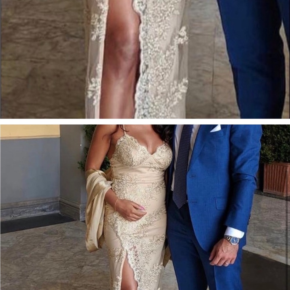 Gold lace gown